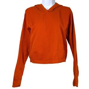 Athleta Flurry Seamless Hoodie Burnt Orange Size L Athletic Running Outdoors Gym